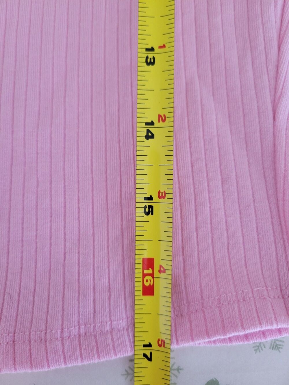 Pink Ribbed Baby Tee Short Sleeve Fitted Stretch Y2K Women's Medium Crew Neck - Picture 5 of 5